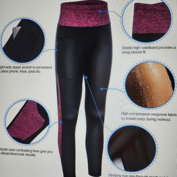 Bnwot Women's High waisted, Neoprene workout leggings. Size small . Firm on pric - Picture 4 of 12